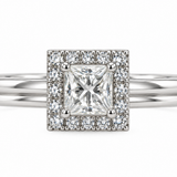 Princess Halo Engagement Ring