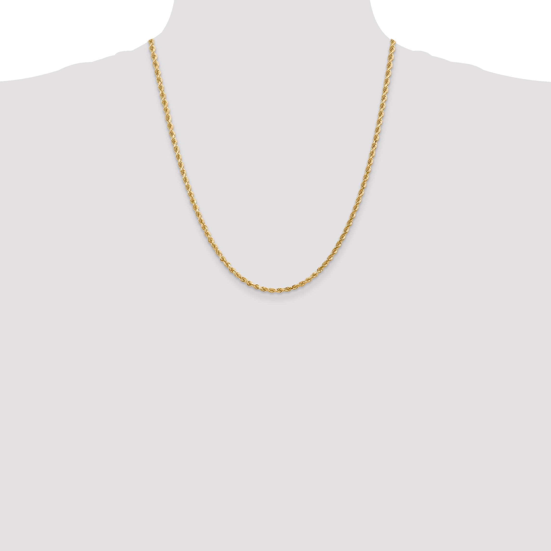 14k 3.0mm Diamond-cut Rope Chain