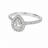 Estate 14k White Gold Diamond Halo Engagement Ring