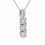 Estate 14k White Gold Diamond Three-Stone Necklace