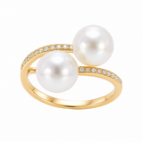 Estate 14k Yellow Gold Pearl Bypass Ring