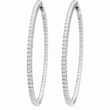 Estate 14k White Gold Diamond Inside/ Outside Earrings