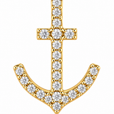 14k Yellow Gold ctw Diamond Nautical Pendant