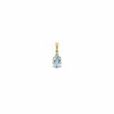 14k Yellow Gold Aquamarine Diamond Accent Pendant