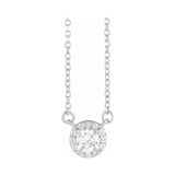 French-Set Halo-Style Necklace or Center