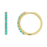 Cabochon Hinged Hoop Earrings