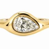 Pear Bezel Set Engagement Ring