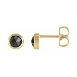 Round Bezel-Set Rose-Cut Stud Earrings