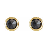 Round Bezel-Set Rose-Cut Stud Earrings