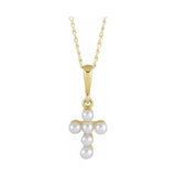Pearl Youth Cross Necklace or Pendant
