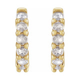Cabochon Hinged Hoop Earrings