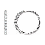 Cabochon Hinged Hoop Earrings