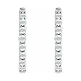 Cabochon Hinged Hoop Earrings