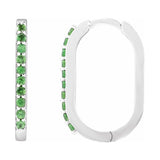 Accented Elongated Hoop Earrings