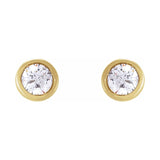Round Bezel-Set Earrings