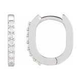 Accented Elongated Hoop Earring