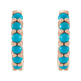 Cabochon Hinged Hoop Earrings