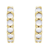 Cabochon Hinged Hoop Earrings