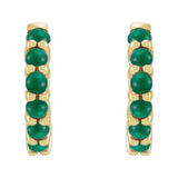 Cabochon Hinged Hoop Earrings