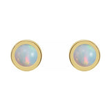 Round Bezel-Set Rose-Cut Stud Earrings