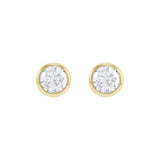 Round Bezel-Set Earrings