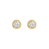 Round Bezel-Set Earrings