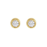 Round Bezel-Set Earrings