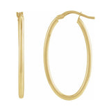 Elongated Oval Tube Hoop Earrings