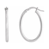Elongated Oval Tube Hoop Earrings