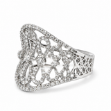 Estate 14k White Gold Diamond Statement Ring
