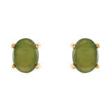 Oval 4-Prong Cabochon Earrings