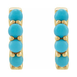 Cabochon Hinged Hoop Earrings