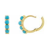 Cabochon Hinged Hoop Earrings