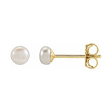 Button Pearl Stud Earrings