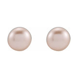 Button Pearl Stud Earrings