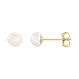 Button Pearl Stud Earrings