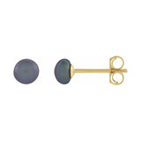 Button Pearl Stud Earrings
