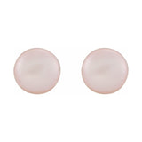 Button Pearl Stud Earrings