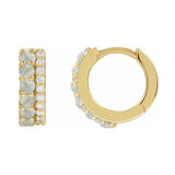 Accented Cabochon Hoop Earrings