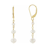 Three-Stone Pearl Earrings