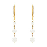 Three-Stone Pearl Earrings