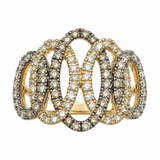 Estate 14k Yellow Gold Diamond Oval Statement Ring