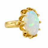 Estate 10k Yellow Gold Opal Statement Ring