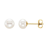 Button Pearl Stud Earrings