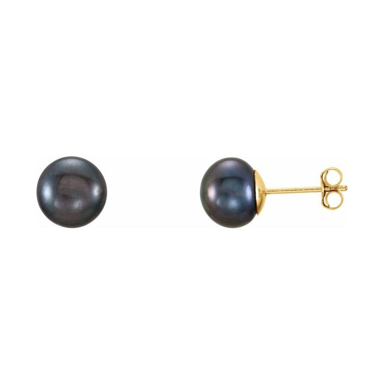 Button Pearl Stud Earrings