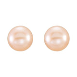 Button Pearl Stud Earrings