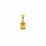 14k Yellow Gold Citrine Solitaire Pendant