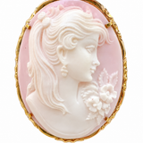 Estate 14k Yellow Gold Cameo Pin and Pendant