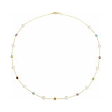 Pearl & Multi-Gemstone Station Necklace