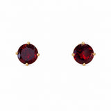 Estate 18k Yellow Gold Garnets Stud Earrings